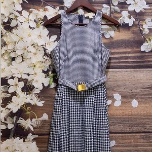 MICHAEL KORS Belted Plaid Dress